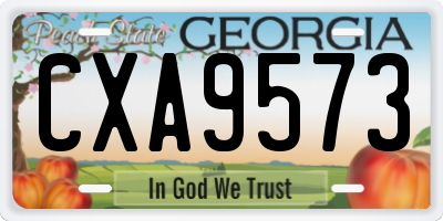 GA license plate CXA9573