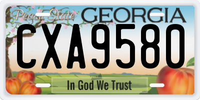 GA license plate CXA9580