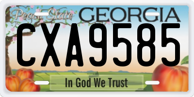GA license plate CXA9585