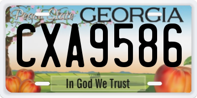 GA license plate CXA9586