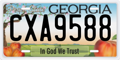 GA license plate CXA9588