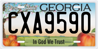 GA license plate CXA9590