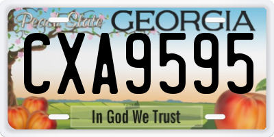 GA license plate CXA9595