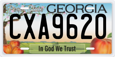 GA license plate CXA9620