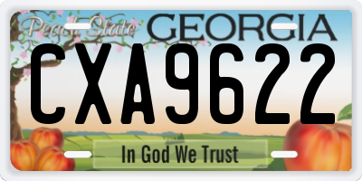 GA license plate CXA9622