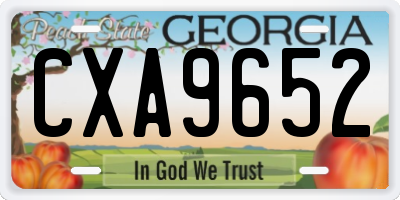 GA license plate CXA9652
