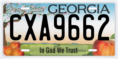 GA license plate CXA9662