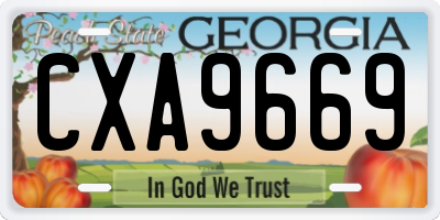 GA license plate CXA9669