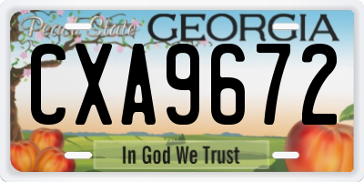 GA license plate CXA9672