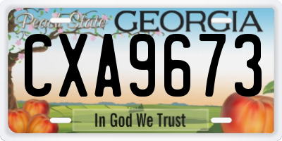 GA license plate CXA9673