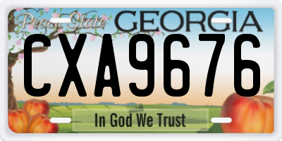 GA license plate CXA9676