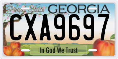 GA license plate CXA9697