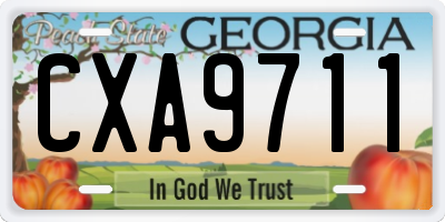 GA license plate CXA9711