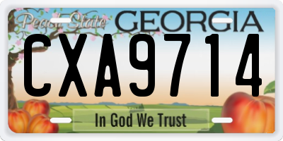 GA license plate CXA9714