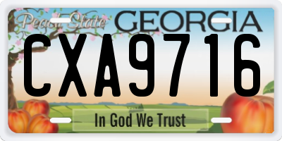 GA license plate CXA9716