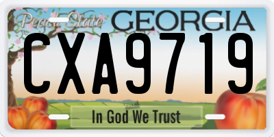 GA license plate CXA9719
