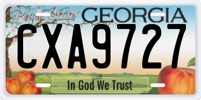 GA license plate CXA9727