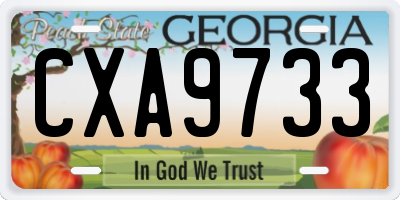 GA license plate CXA9733