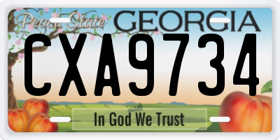 GA license plate CXA9734