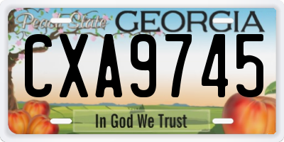 GA license plate CXA9745