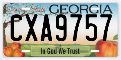 GA license plate CXA9757
