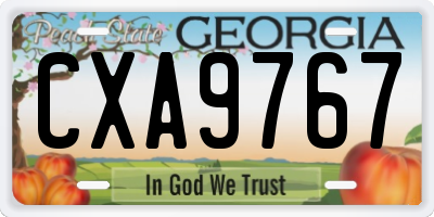 GA license plate CXA9767