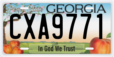 GA license plate CXA9771