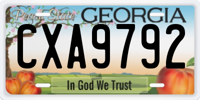 GA license plate CXA9792