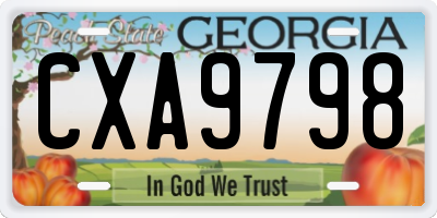 GA license plate CXA9798