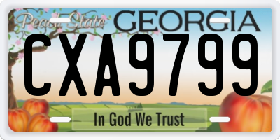 GA license plate CXA9799