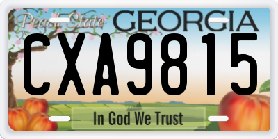 GA license plate CXA9815