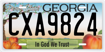 GA license plate CXA9824