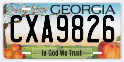 GA license plate CXA9826