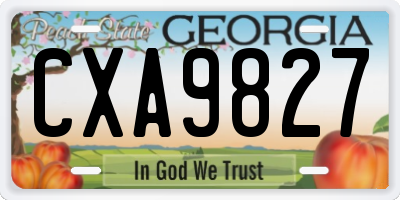 GA license plate CXA9827