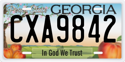 GA license plate CXA9842