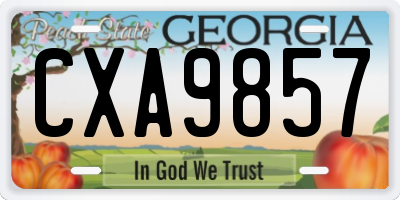 GA license plate CXA9857