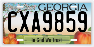GA license plate CXA9859