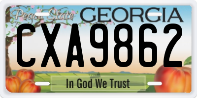 GA license plate CXA9862