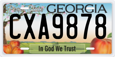 GA license plate CXA9878