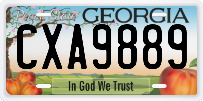 GA license plate CXA9889