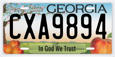 GA license plate CXA9894
