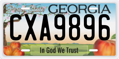 GA license plate CXA9896