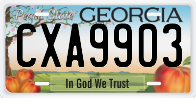 GA license plate CXA9903