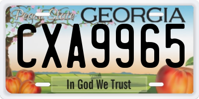 GA license plate CXA9965