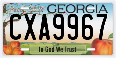 GA license plate CXA9967