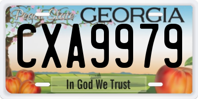 GA license plate CXA9979