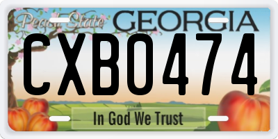 GA license plate CXB0474