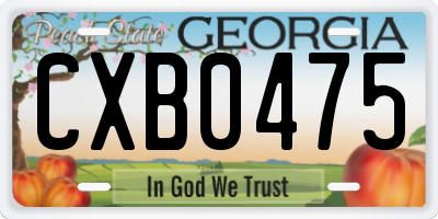 GA license plate CXB0475
