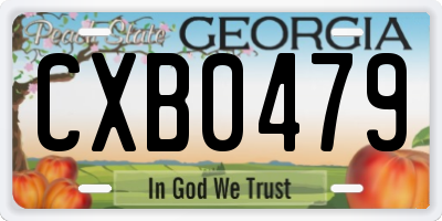 GA license plate CXB0479