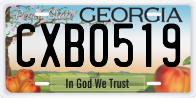 GA license plate CXB0519
